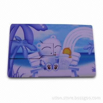Credit Card Promotional USB Flash Drive with 1 to 8GB Capacity, Free Samples and Logos are Available